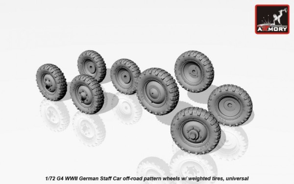AR AC7340   1/72 Mercedes G4 wheels with weighted tires, off-road pattern (thumb17360)